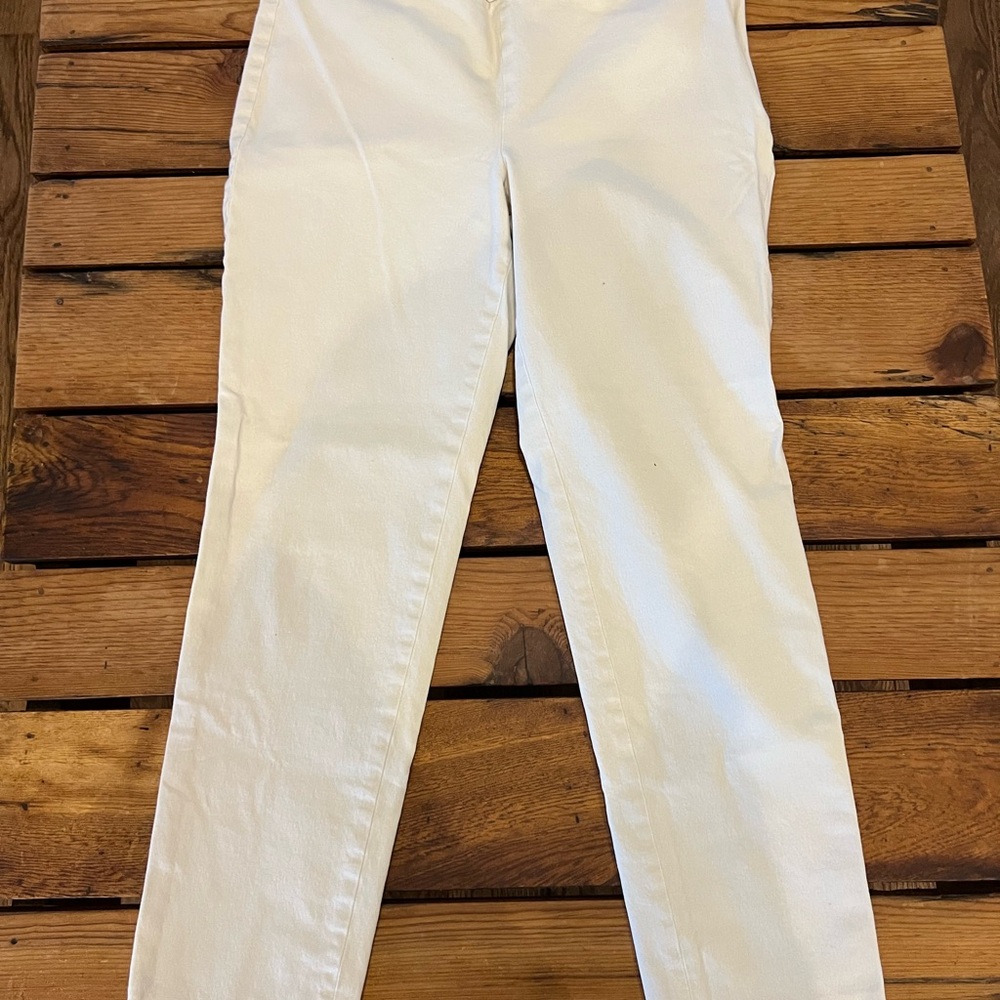 Talbots Cream Side Zip Chatham Ankle Pants